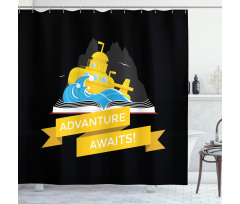 Adventure Awaits Book Shower Curtain