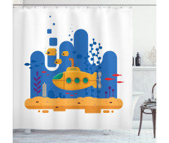 Periscope Fish and Reefs Shower Curtain