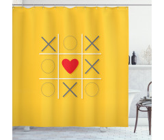 Tic Tac Toe Inspired Love Win Shower Curtain