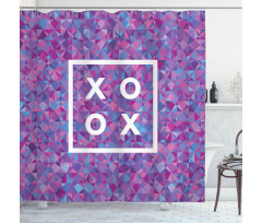 Polygonal Mosaic Romance Frame Shower Curtain