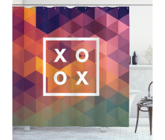 Colorful Geometric Kiss Square Shower Curtain