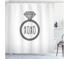 Wedding Ring Proposal Kisses Shower Curtain