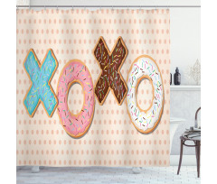 Delicious Donuts Polka Dots Shower Curtain