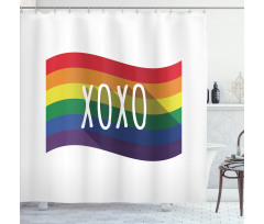 Waving Rainbow Flag Acronym Shower Curtain