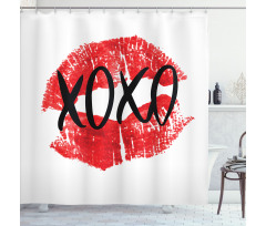 Lips Pattern with Love Kisses Shower Curtain