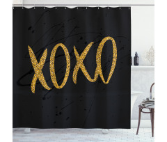 Romance Love Kisses Dark Print Shower Curtain