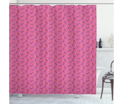 Energetic Hearts Kisses Love Shower Curtain