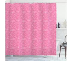 Romantic Celebration Outline Shower Curtain