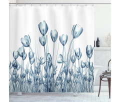 Crocus Flower Field in Xray Shower Curtain