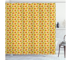 Peppers and Slices Pattern Shower Curtain