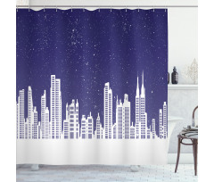 New York Skyline Starry Night Shower Curtain