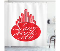 New York City Apple Emblem Look Shower Curtain