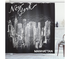 New York Manhattan Skyscrapers Shower Curtain