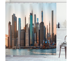 Manhattan New York Skyline Dusk Shower Curtain