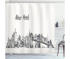 Simplistic Sketch of New York Shower Curtain