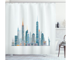 Megacity New York Illustration Shower Curtain