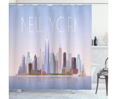 Pastel Tones Big Apple Skyline Shower Curtain