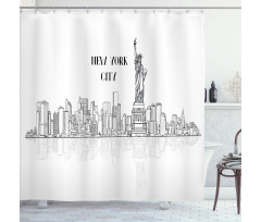 Outline Cityscape New York City Shower Curtain