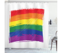 Watercolor Rainbow Flag Love Shower Curtain