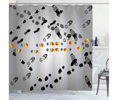 LGBT Lovers Meet in Crowd Shower Curtain