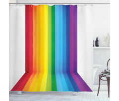 Shade of Rainbow Colors Line Shower Curtain