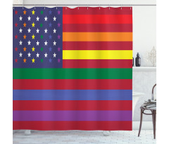 Gay Concept American Flag Shower Curtain