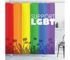 Support LGBT Celebration Flag Shower Curtain