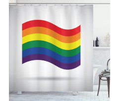 Waving Gay Flag Illustration Shower Curtain