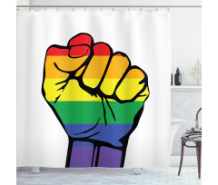 Gay Rights Rainbow Fist LQBT Shower Curtain