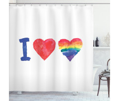 Watercolor I Love LGBT Homo Shower Curtain