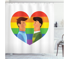 Smiling Men Gay Rainbow Flag Shower Curtain