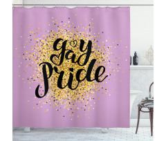 Gay Pride Dots on Lilac Shower Curtain