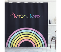 Love is Love Rainbow Lines Shower Curtain