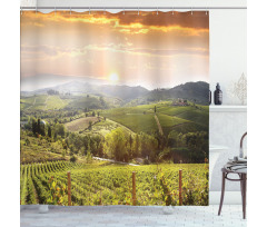 Rural Fields Rising Sun Shower Curtain