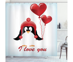 Balloons I Love You Shower Curtain