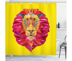 Geometric Lion Face Shower Curtain
