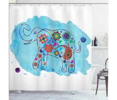 Thailand Elephant Paisley Shower Curtain