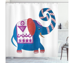 Elephant Nose Doodle Shower Curtain