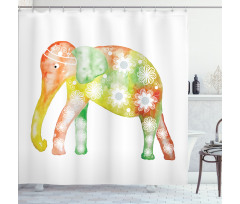 Elephant Daisy Flower Shower Curtain