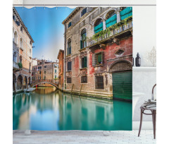 Italy City Water Canal Shower Curtain