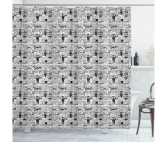 Comic Funny Rabbits Shower Curtain