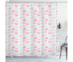 Swirling and Striped Hearts Shower Curtain