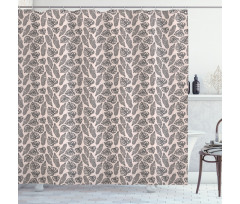 Exotic Palm Leaves Pastel Shower Curtain