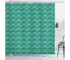 Banana Leaves Exotic Pattern Shower Curtain