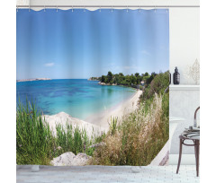 Panoramic Sandy Coastline Shower Curtain