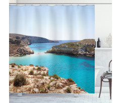 Lampedusa Island Pure Water Shower Curtain