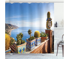 Taormina Coastline Photo Shower Curtain