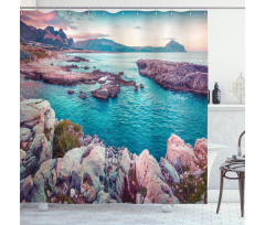 Vibrant Mediterranean Sea Shower Curtain