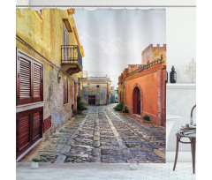 Narrow Street Erice Shower Curtain