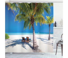 Island Palms Sunbeds Shower Curtain